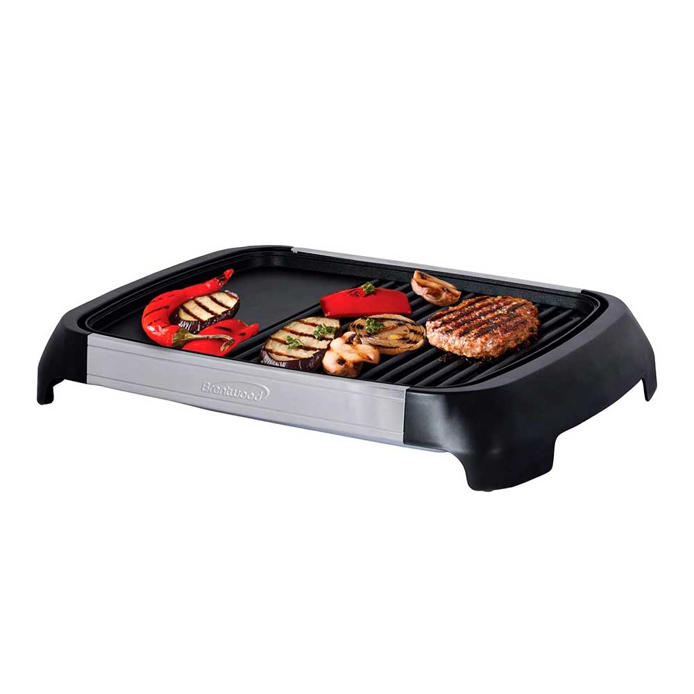 Brentwood 1200 W Electric Indoor Grill & Griddle, Black/Silver