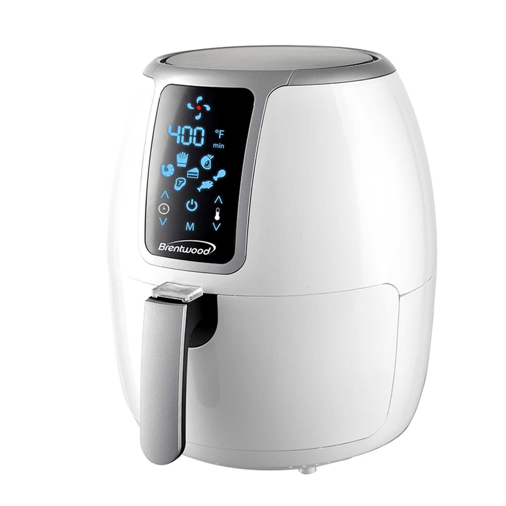 Brentwood Small 1400-Watt 4 qt. White Electric Digital Air Fryer with Temperature Control